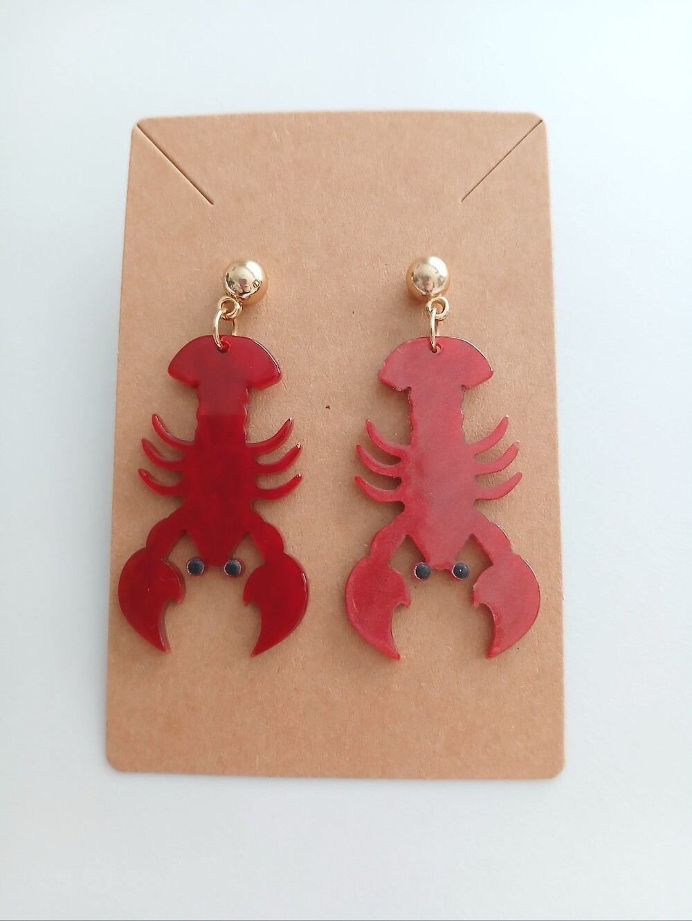 Fashion Jewelry Red Lobster Dangle Earrings
